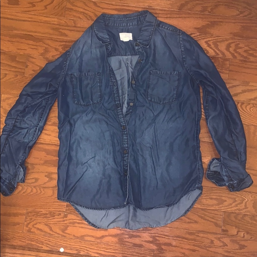 EUC denim button up shirt